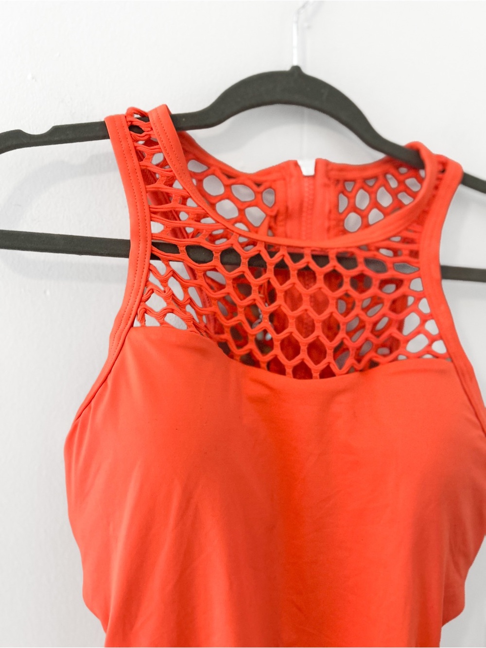 SEAFOLLY US 10 Nectarine Orange Mesh About High Neck One Piece Swimsuit - Picture 3 of 16